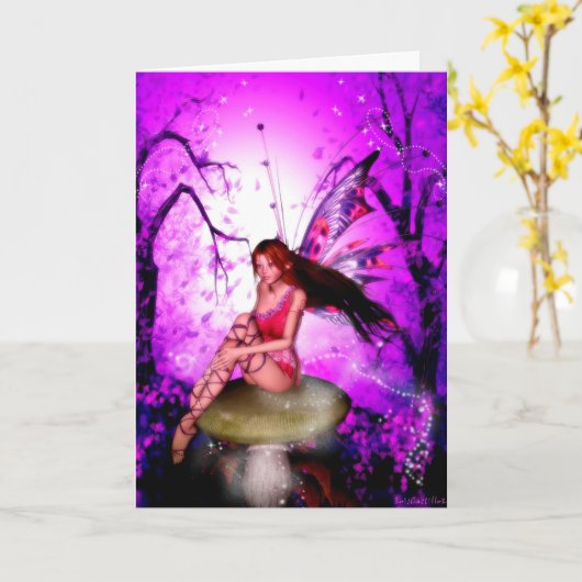 妖精の魔法の挨拶状 カード (黄色い花)