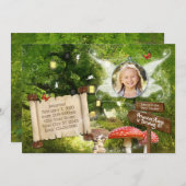 妖精の魔法の森のパーティー招待状 招待状 (正面/裏面)