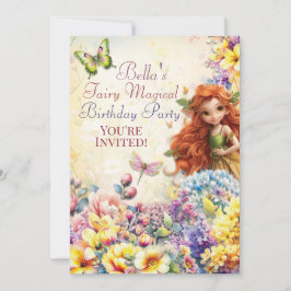 妖精の魔法の誕生日パーティーの招待 招待状