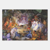 妖精の鳥お気に入りの、魅惑の森の妖精 ラッピングペーパーシート (正面3)