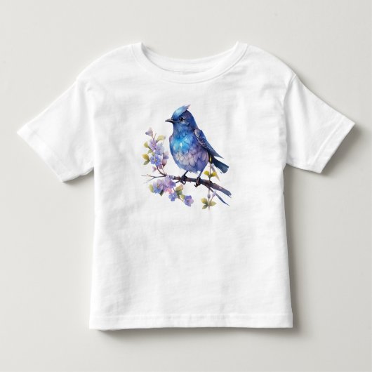 妖精の鳥の花 水彩クリップアート-73611 トドラーTシャツ (正面)