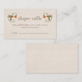 妖精の鳥フローラおむつラッフルベビーシャワー エンクロージャーカード (正面/裏面)