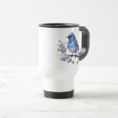 妖精の鳥 花 水彩 クリップアート-73611 トラベルマグ (正面右)