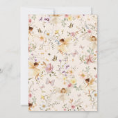 妖精の1歳の誕生日おめでとう! ワイルドフラワーの1stバースデー 招待状 (裏面)