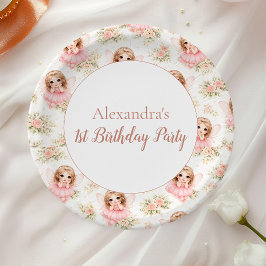 妖精の1歳の誕生日ガール ペーパープレート