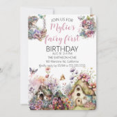 妖精の1歳の誕生日パーティー 招待状 (正面)