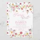 妖精の1歳の誕生日 招待状 (正面/裏面)