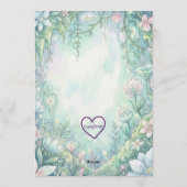 妖精の1歳の誕生日、水彩1歳の誕生日 招待状 (裏面)