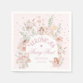 妖精の1歳の誕生日　魅惑の庭　幻想的 スタンダードカクテルナプキン (正面)