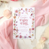 妖精の1歳誕生日招待状 妖精ファースト 女の子 招待状