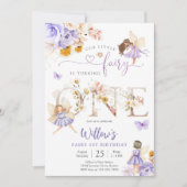 妖精の1歳誕生日招待状 招待状 (正面)