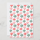 妖精の1歳誕生日 かわいい カラフルなキノコ 招待状 (裏面)