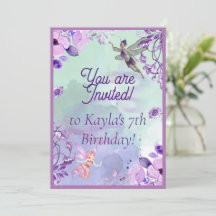 妖精の7歳誕生日 水彩パープル