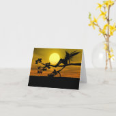 妖精のSiluettsのメッセージカード カード (黄色い花)