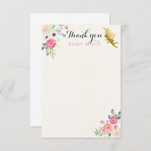 妖精はメッセージカード感謝していしています サンキューカード (正面/裏面)