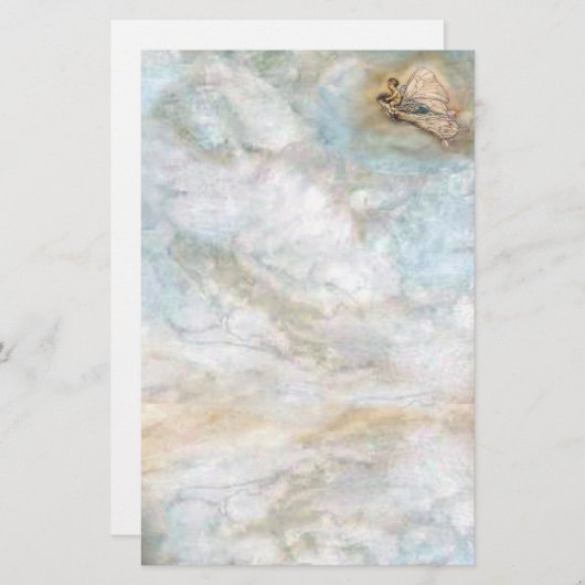 妖精は子供の文房具アーサーRackhamと飛びます 便箋 (正面/裏面)