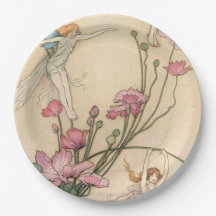 妖精は花で跳んでいる