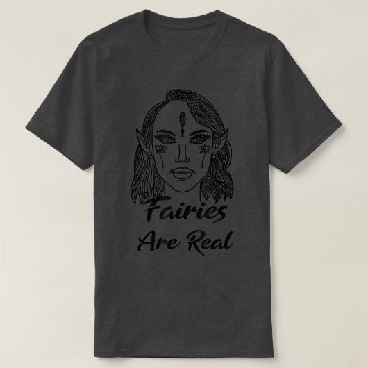 妖精は魔法実在の妖精かわいらし顔オリジナル Tシャツ (デザイン正面)