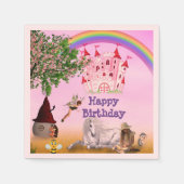 妖精をテーマにしたナプキン子供へパーティー スタンダードカクテルナプキン (正面)