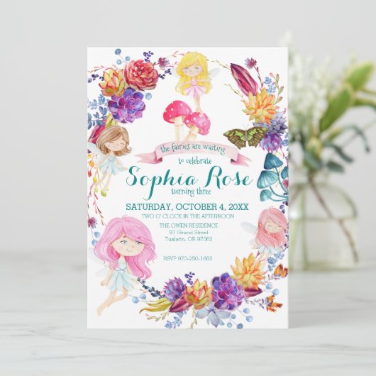 妖精をテーマにしたパーティの招待状 招待状 (スタンド正面)