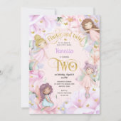 妖精をテーマにした女の子の2番目の誕生日招待状 招待状 (正面)