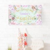 妖精をテーマにした女の子2nd誕生日パーティー背景禁止 横断幕 (インサイチュ)