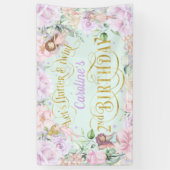 妖精をテーマにした女の子2nd誕生日パーティー背景禁止 横断幕 (縦)