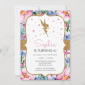 妖精をテーマにした誕生日パーティーの招待状 招待状 (正面)