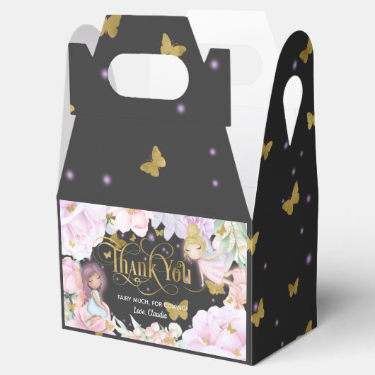 妖精をテーマにした魅惑的な庭園のパーティー誕生日 フェイバーボックス (オープン)