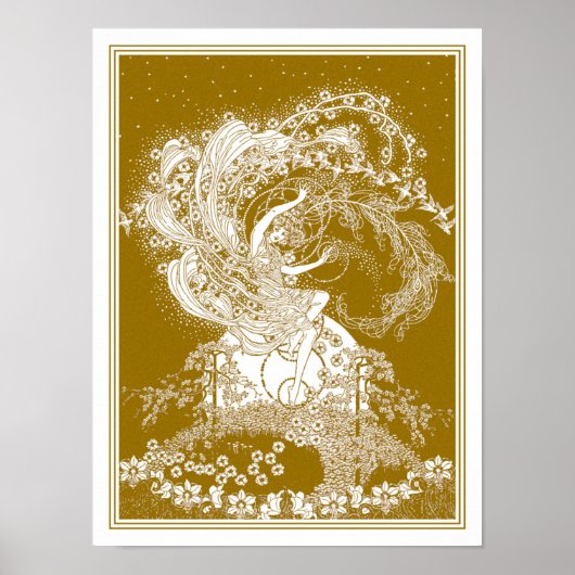 妖精イラストレーションバイドロシーラスロップ ポスター (正面)