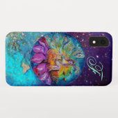 妖精インザナイトブルーティール(緑がかった色)モノグラム Case-Mate iPhoneケース (裏面(横))