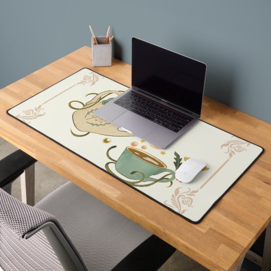 妖精インスパイアデザイン、グラフィックアート、ティータイム デスクマット (オフィス2)