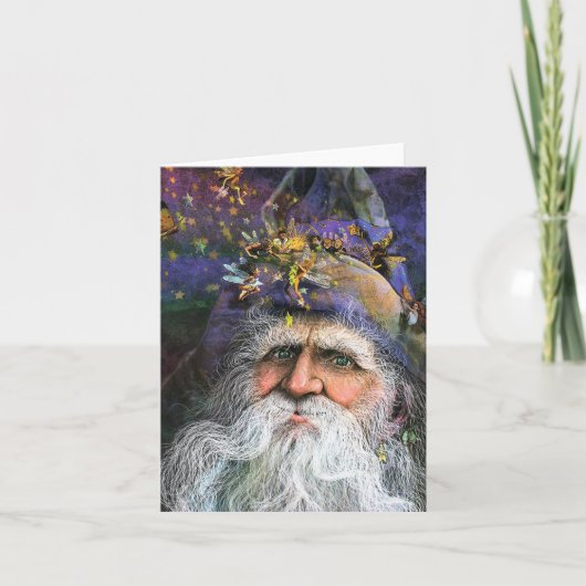 妖精ウィザードファンタジーアートのグリーティングカード カード (正面)