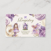 妖精ウッドランド女の子ベビーシャワー登録 エンクロージャーカード (正面)