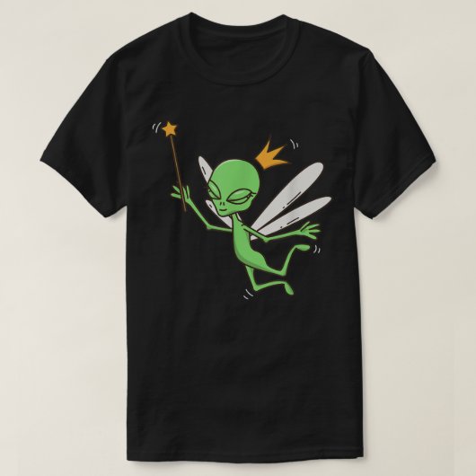 妖精エイリアンUFO神秘的な外空間エイリアン妖精L Tシャツ (デザイン正面)