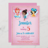 妖精エスニックガールズ誕生日招待状 招待状 (正面/裏面)