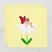 妖精オンホワイトデイジーノートカード ノートカード (正面/裏面)