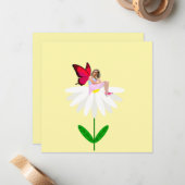 妖精オンホワイトデイジーノートカード ノートカード (正面/裏面インサイチュ)