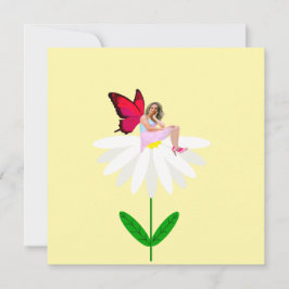 妖精オンホワイトデイジーノートカード ノートカード