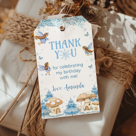 妖精ガールウィンターガーデン誕生日パーティーありがとう ギフトタグ