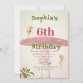 妖精ガールズエイジングカワイグリーン誕生日 招待状 (正面)