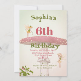 妖精ガールズエイジングカワイグリーン誕生日 招待状