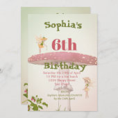 妖精ガールズエイジングカワイグリーン誕生日 招待状 (正面/裏面)