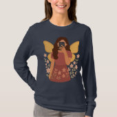 妖精ガールセルフィー美意識ステッカー Tシャツ (正面)
