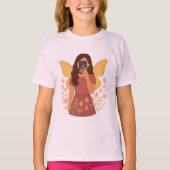 妖精ガールセルフィー美意識ステッカー Tシャツ (正面)