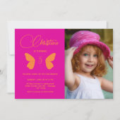 妖精ガール誕生日ミニマルシンプルリストモダン写真 招待状 (正面)