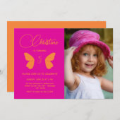 妖精ガール誕生日ミニマルシンプルリストモダン写真 招待状 (正面/裏面)