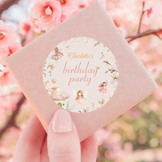 妖精キノココテージボホウォーター色誕生日 ラウンドシール