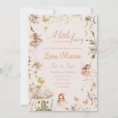 妖精キノココテージボーホウォーター色ベビーシャワー 招待状 (正面)