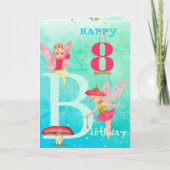 妖精キノコファンタジーかわいい青い金ゴールドエージカード カード (正面)